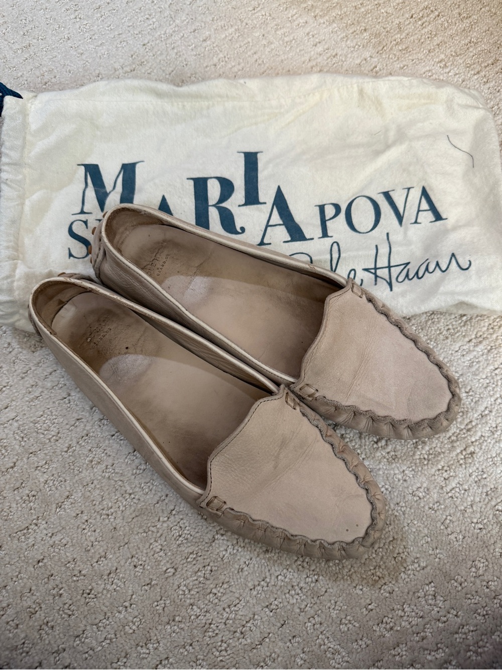 Women's Beige Suede Moccasin Loafers